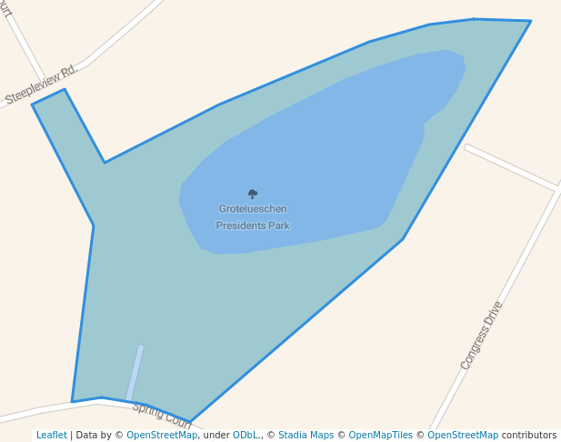 walking in Grotelueschen Presidents Park map in West Bend