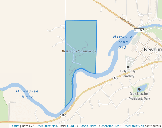 walking in Kratzsch Conservancy map in West Bend