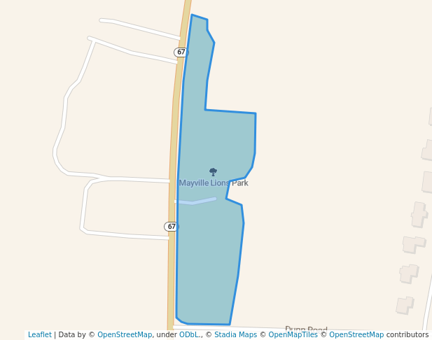 walking in Mayville Lions Park map in Mayville