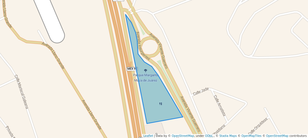 walking in Parque Margarita Maza de Juárez map in Chilpancingo de los Bravo