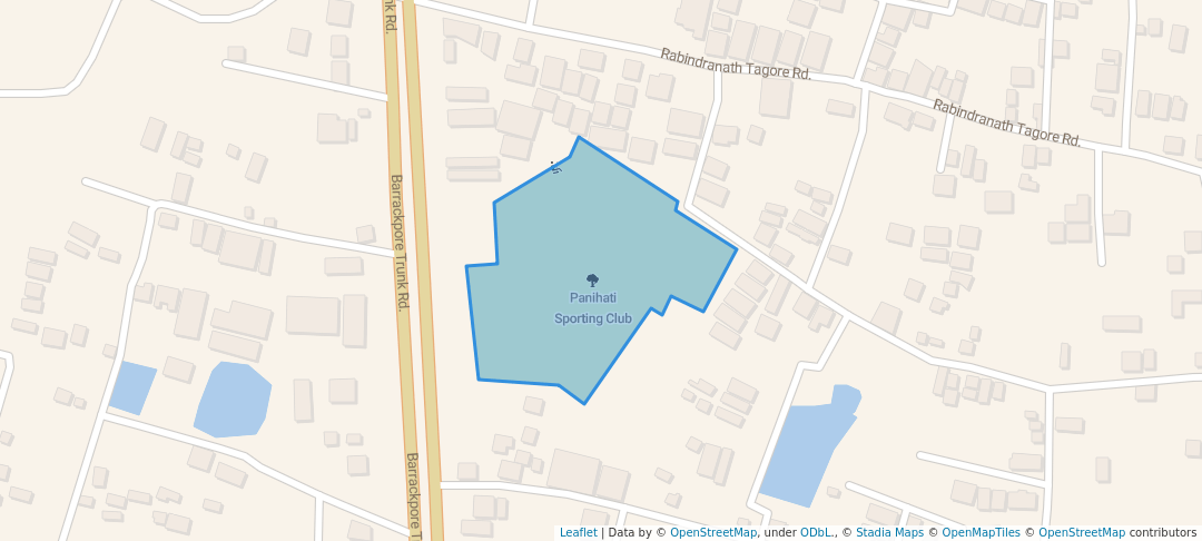 walking in Panihati Sporting Club map in Barrackpore