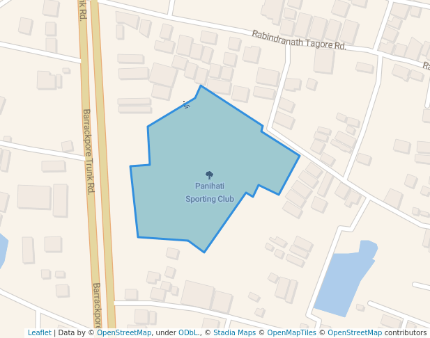 walking in Panihati Sporting Club map in Barrackpore