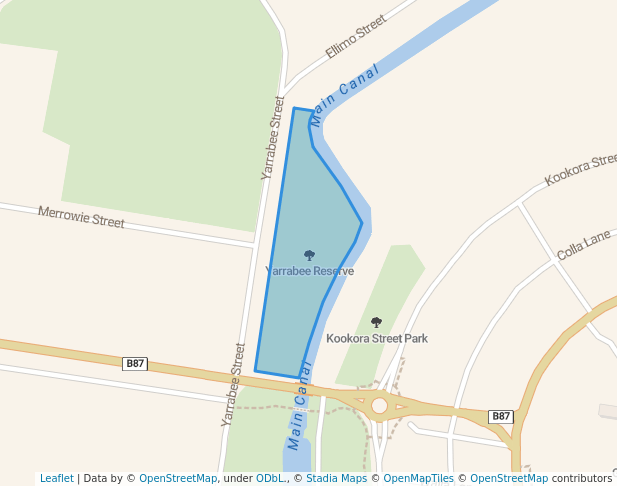 walking in Yarrabee Reserve map in Griffith