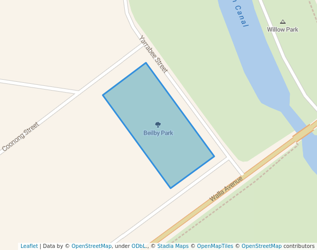 walking in Beilby Park map in Griffith