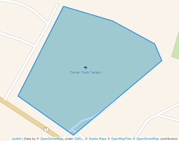 walking in Taman Tasik Tampin map in Tampin