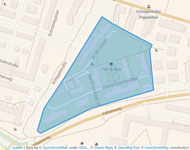 walking in Parc du Bois map in Potsdam