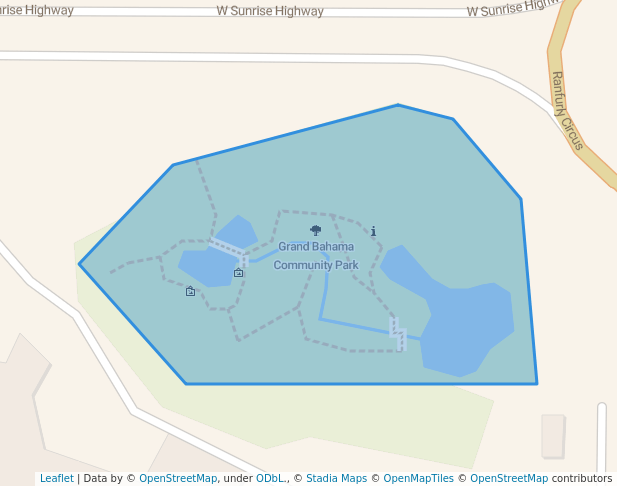 walking in Grand Bahama Community Park map in Freeport