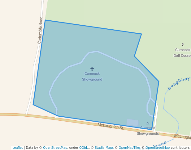 walking in Cumnock Showground map in Cumnock