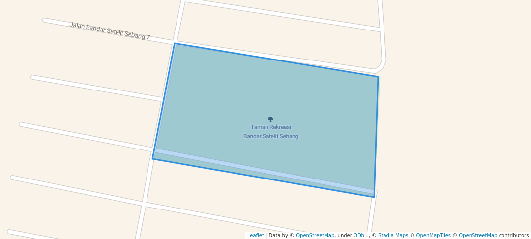 walking in Taman Rekreasi Bandar Satelit Sebang map in Alor Gajah