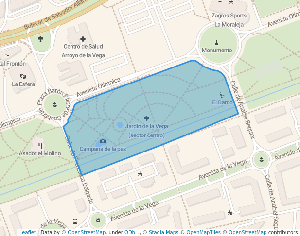 walking in Jardín de la Vega (sector centro) map in Alcobendas