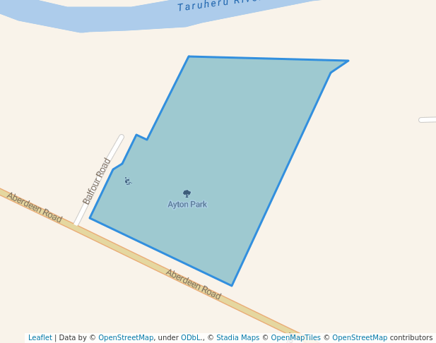 walking in Ayton Park map in Gisborne