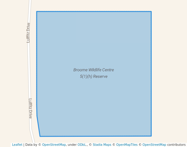 walking in Broome Wildlife Centre 5(1)(h) Reserve map in Broome