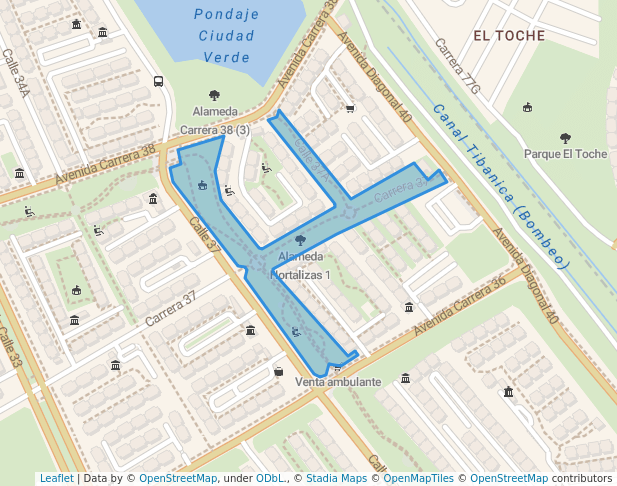 walking in Alameda Hortalizas 1 map in Soacha