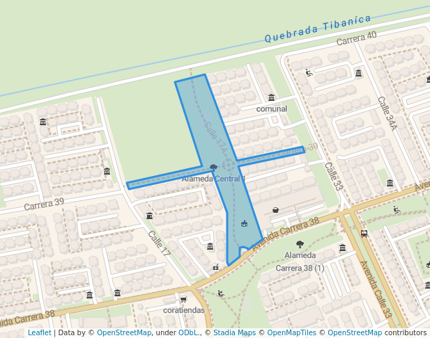walking in Alameda Central 1 map in Soacha