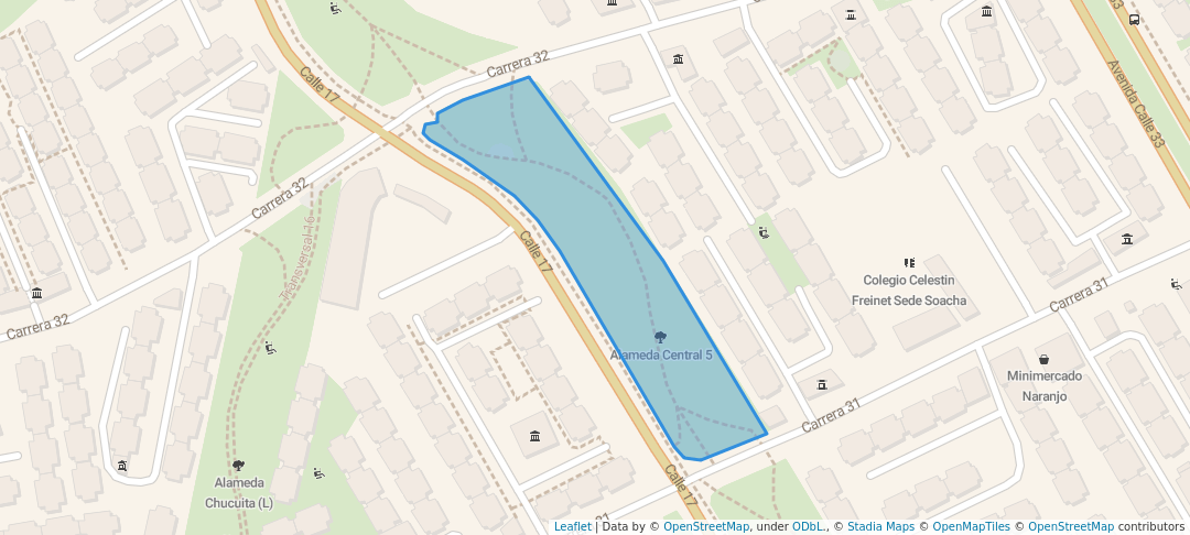 walking in Alameda Central 5 map in Bogotá