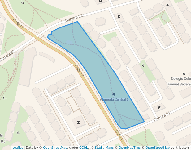 walking in Alameda Central 5 map in Bogotá