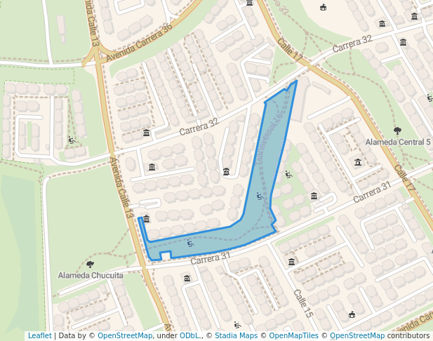 walking in Alameda Chucuita (L) map in Soacha