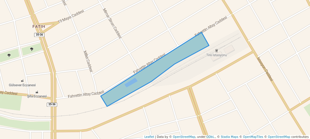 walking in Nazım Çulcu Park map in Tire