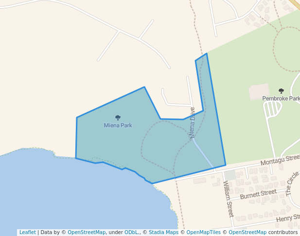 walking in Miena Park map in Sorell