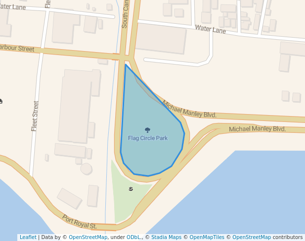 walking in Flag Circle Park map in Kingston