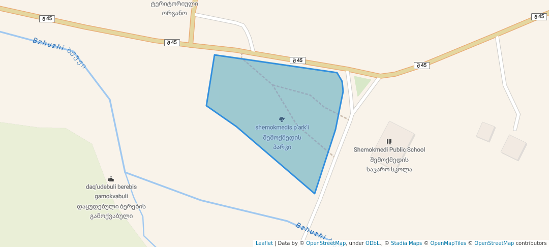 walking in შემოქმედის პარკი map in Shemokmedi