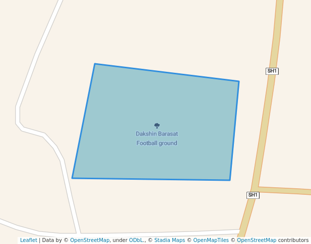 walking in Dakshin Barasat Football ground map in Dakshin Barasat