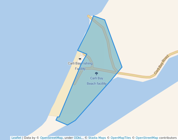 walking in Carli Bay Beach facility map in Couva