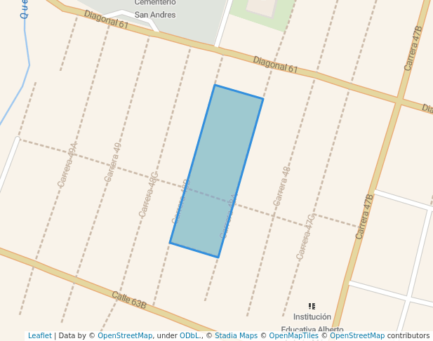 walking in Cancha Mirador 1 map in Bello