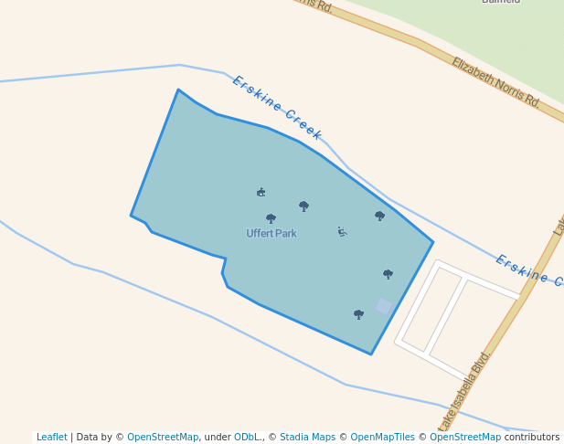 walking in Uffert Park map in Lake Isabella