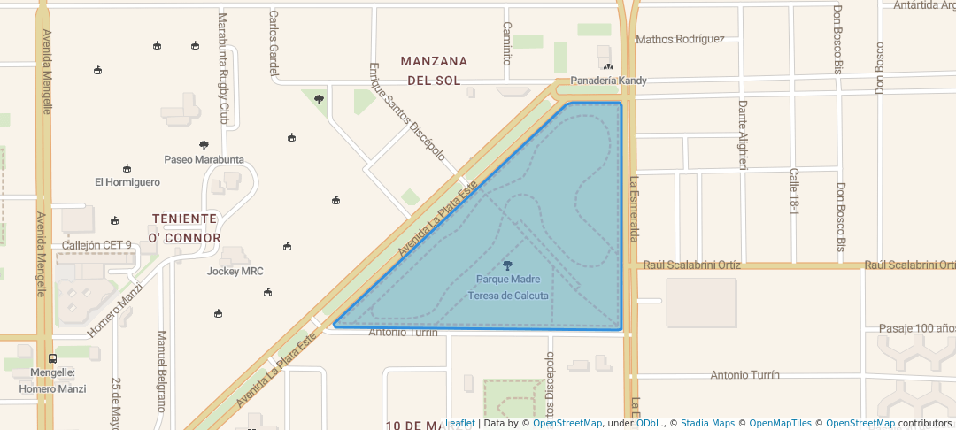 walking in Parque Madre Teresa de Calcuta map in Cipolletti