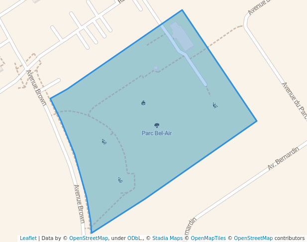 walking in Parc Bel-Air map in Vaudreuil-Dorion