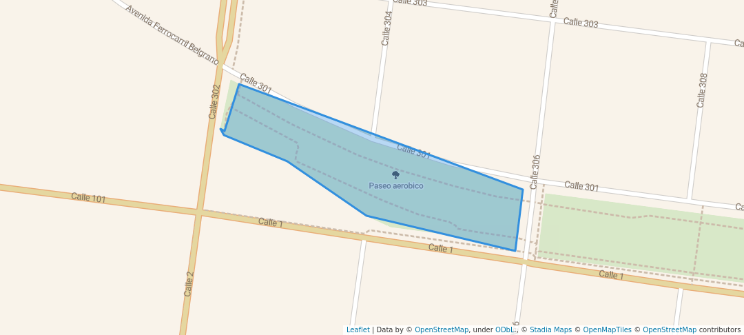 walking in Paseo aerobico map in Avellaneda