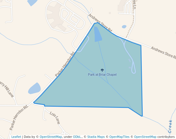 walking in Park at Briar Chapel map in Pittsboro