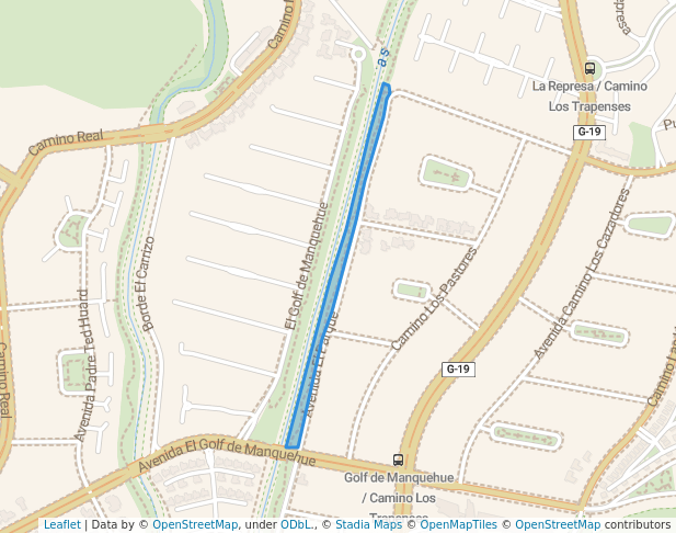 walking in Parque Los Trapenses map in Lo Barnechea