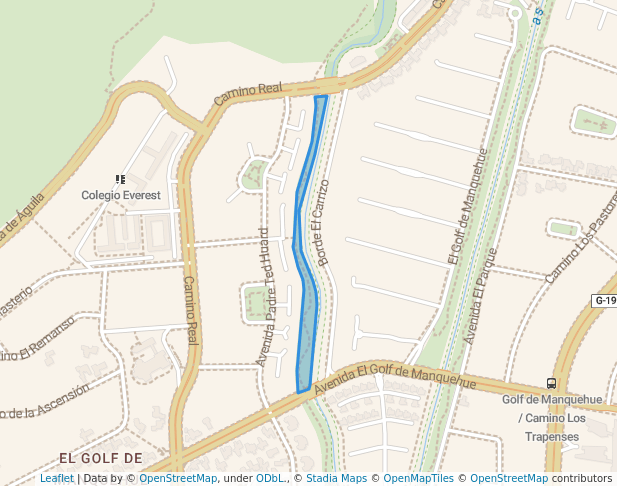 walking in Parque Los Trapenses map in Lo Barnechea