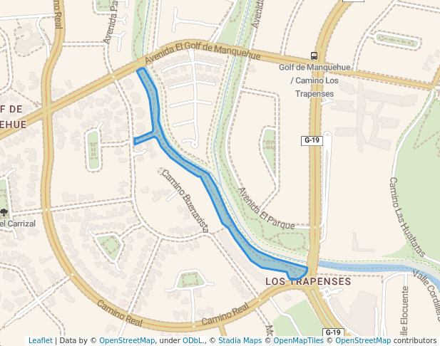 walking in Parque Los Trapenses map in Lo Barnechea