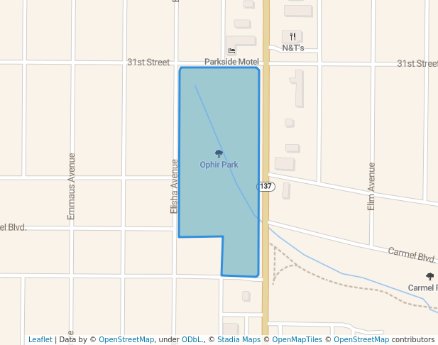 walking in Ophir Park map in Zion
