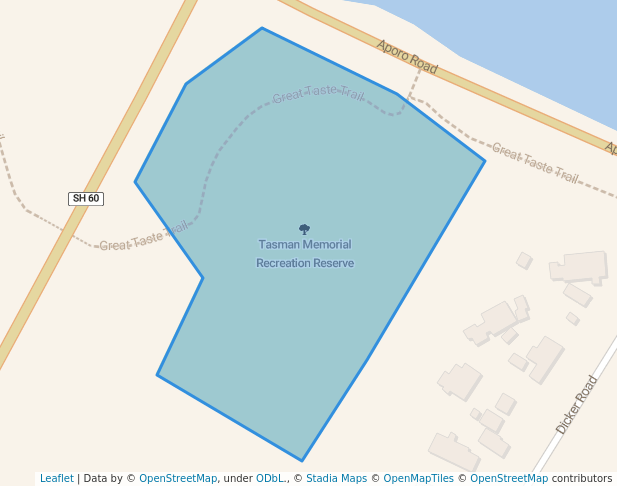 walking in Tasman Memorial Recreation Reserve map in Tasman