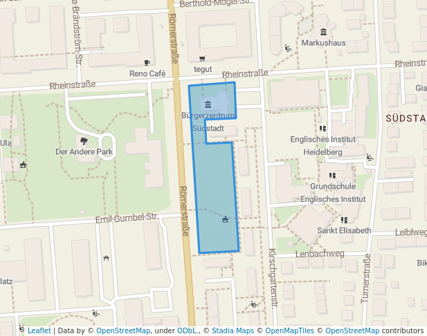 walking in Der Andere Park map in Heidelberg
