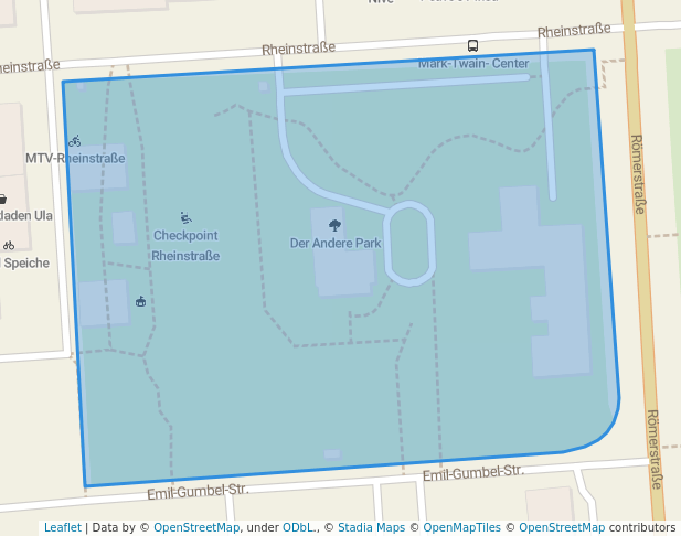 walking in Der Andere Park map in Heidelberg