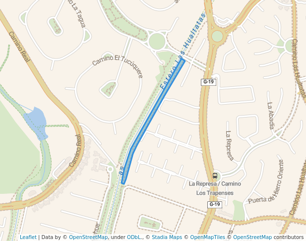 walking in Parque Los Trapenses map in Lo Barnechea