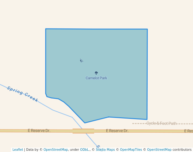walking in Camelot Park map in Kalispell