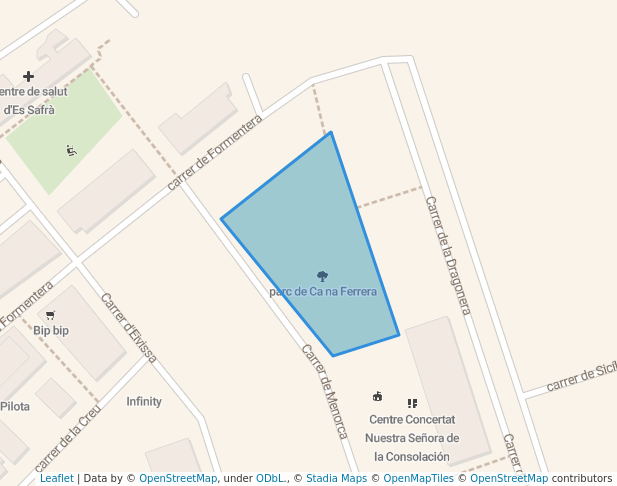 walking in parc de Ca na Ferrera map in Alcúdia