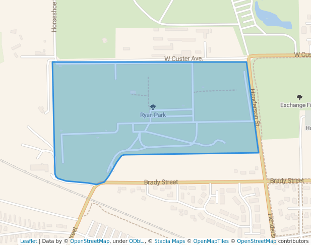 walking in Ryan Park map in Helena