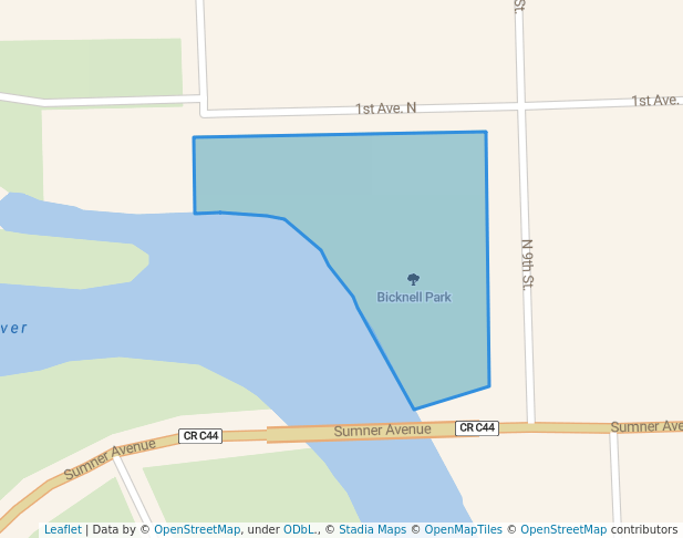 walking in Bicknell Park map in Humboldt