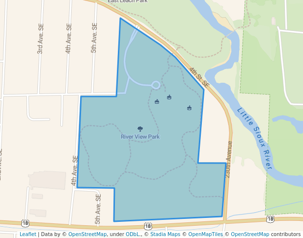 walking in River View Park map in Spencer