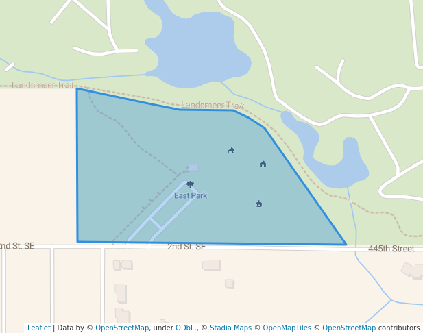 walking in East Park map in Orange City