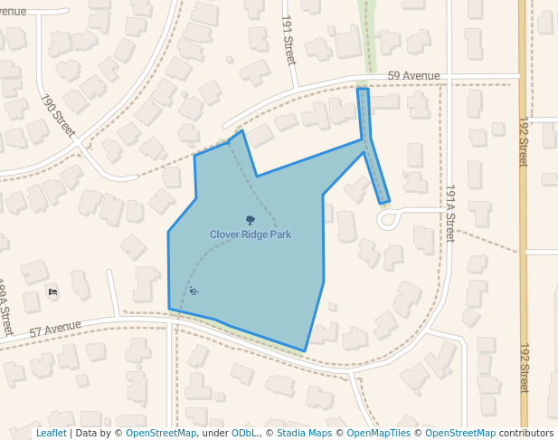 Clover Ridge Park in Surrey | Map and Routes