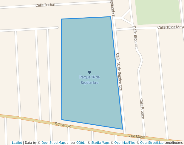 walking in Parque 16 de Septiembre map in Ejido de Tequisistlán Primero