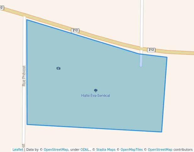 walking in Halte Éva-Senécal map in La Patrie